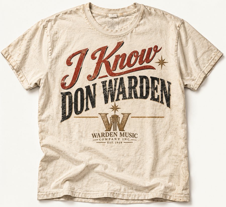 Cream T-shirt reading I Know Don Warden above the Warden Music crest